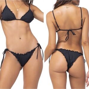 L*Space Bikini Set Black NWT Small Maggie Top Extra Small Roger Bitsy Bottom